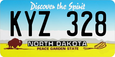 ND license plate KYZ328