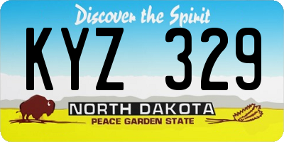 ND license plate KYZ329