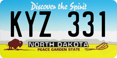ND license plate KYZ331