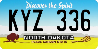 ND license plate KYZ336