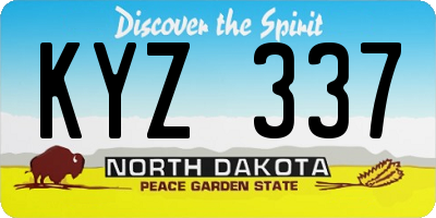 ND license plate KYZ337