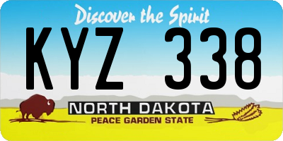 ND license plate KYZ338