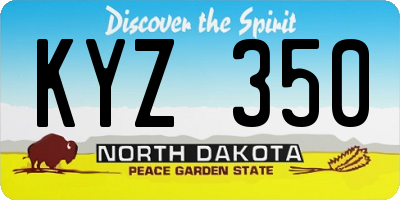ND license plate KYZ350