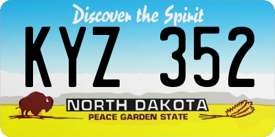 ND license plate KYZ352