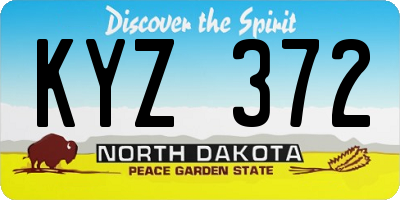 ND license plate KYZ372