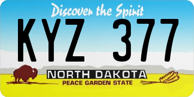 ND license plate KYZ377