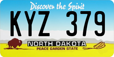 ND license plate KYZ379