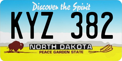 ND license plate KYZ382