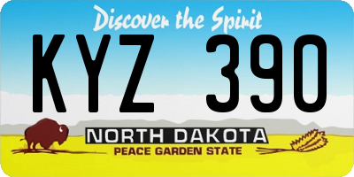 ND license plate KYZ390