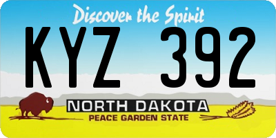 ND license plate KYZ392