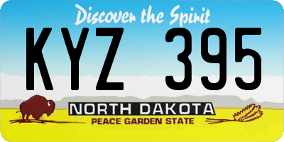 ND license plate KYZ395