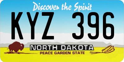 ND license plate KYZ396