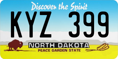 ND license plate KYZ399
