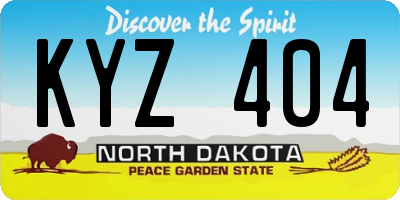 ND license plate KYZ404