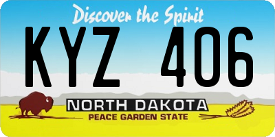 ND license plate KYZ406