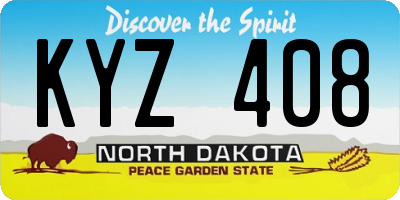 ND license plate KYZ408