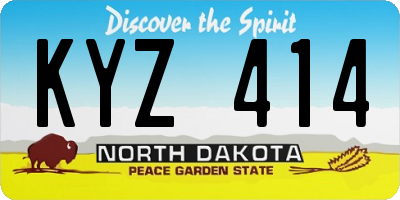 ND license plate KYZ414
