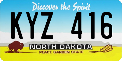 ND license plate KYZ416