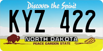 ND license plate KYZ422
