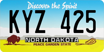 ND license plate KYZ425