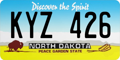 ND license plate KYZ426