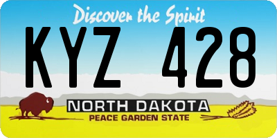 ND license plate KYZ428