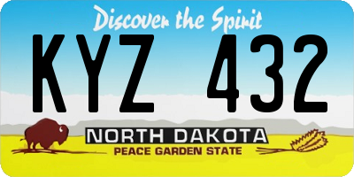 ND license plate KYZ432