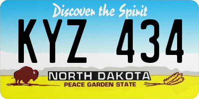ND license plate KYZ434