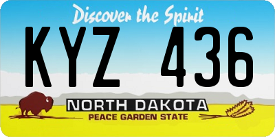 ND license plate KYZ436