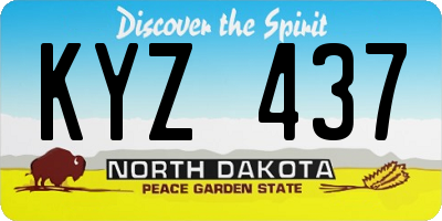 ND license plate KYZ437