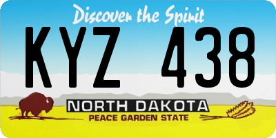 ND license plate KYZ438