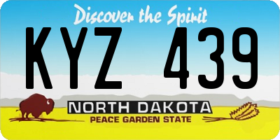 ND license plate KYZ439