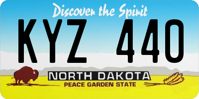 ND license plate KYZ440