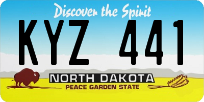 ND license plate KYZ441