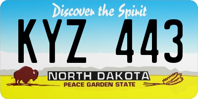 ND license plate KYZ443