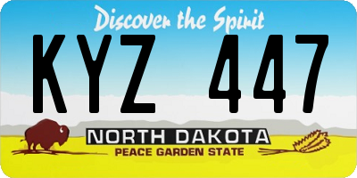 ND license plate KYZ447