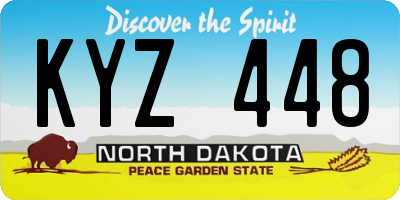 ND license plate KYZ448