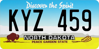 ND license plate KYZ459