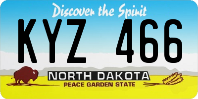 ND license plate KYZ466