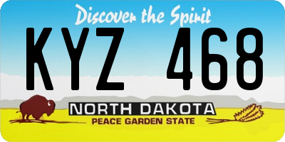 ND license plate KYZ468