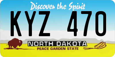 ND license plate KYZ470