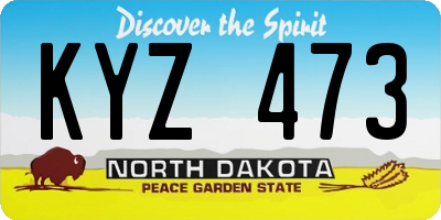 ND license plate KYZ473