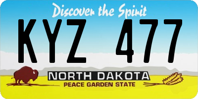ND license plate KYZ477