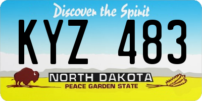 ND license plate KYZ483