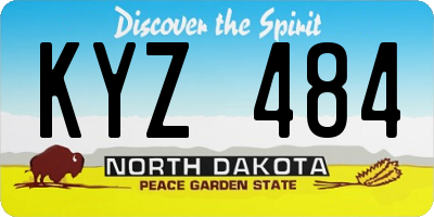 ND license plate KYZ484