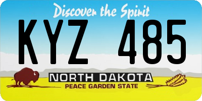 ND license plate KYZ485