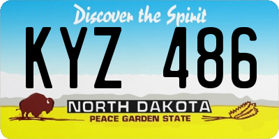 ND license plate KYZ486