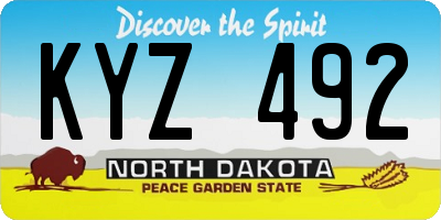 ND license plate KYZ492