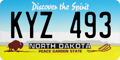 ND license plate KYZ493