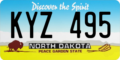 ND license plate KYZ495
